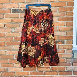 Vintage R.Q.T Rustic Floral Midi Skirt – Sz 10